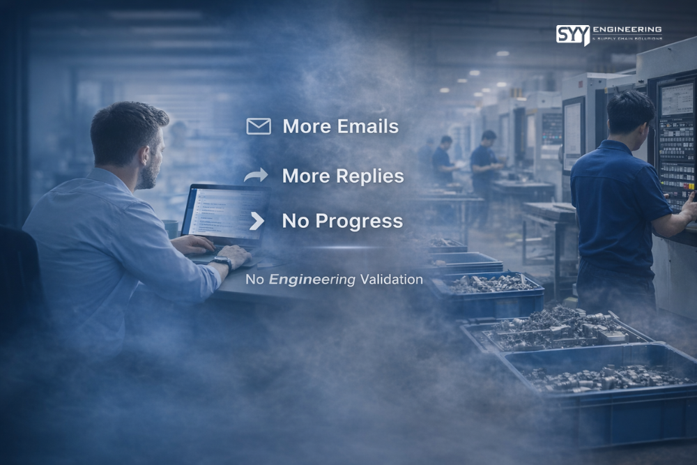 european buyer emailing china supplier with no progress in manufacturing communication